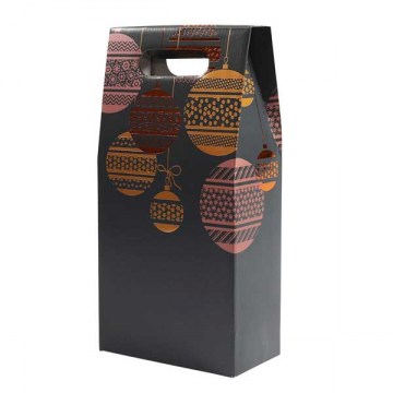 2 Bottle Gift Box Dark Christmas Baubles